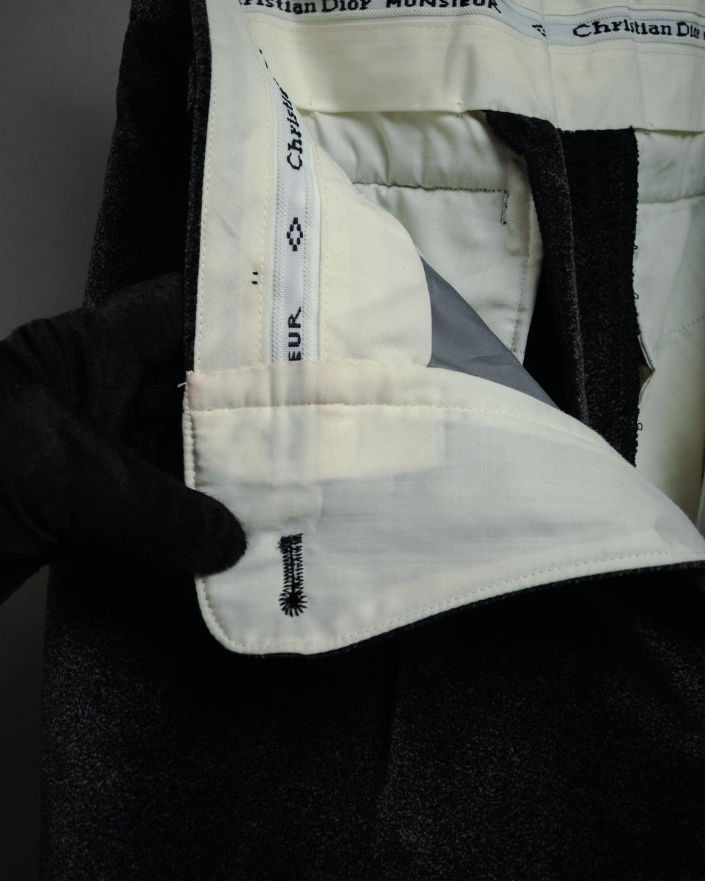 “Christian Dior MONSIEUR” 80’s-90’s Velour two tuck wide trousers