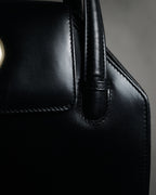 –SPECIAL– "GUCCI" 90’s Architectural oval hardware box calf handbag