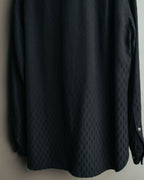 "Jean Paul Gaultier Classique" 90's Geometric jacquard total-pattern shirt with shell buttons