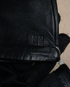 “GIVENCHY” 2010’s 4G embossed long leather gloves