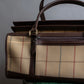 "BURBERRYS" Multi color check pattern canvas leather combination boston bag