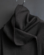 "Rick Owens" 12AW asymmetrical hooded knit cardigan