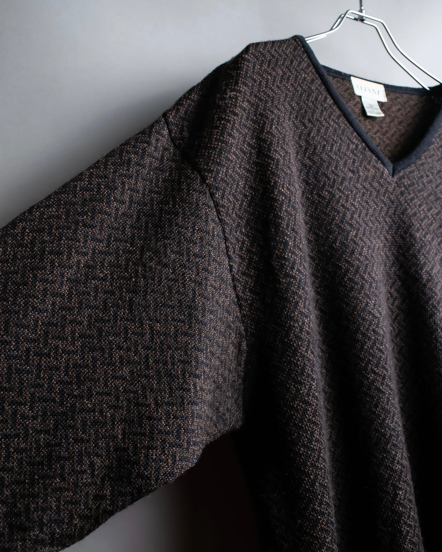 "Vintage chepron striped fine merino wool knit pullover"