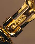 "Christian Dior" 80's-90's Gold chain clip-on earrings