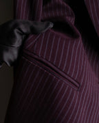 "GIANFRANCO FERRE" Striped peak lapel 1 button tailored jacket