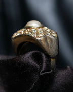 “Dior” Star-shaped pearl gold ring