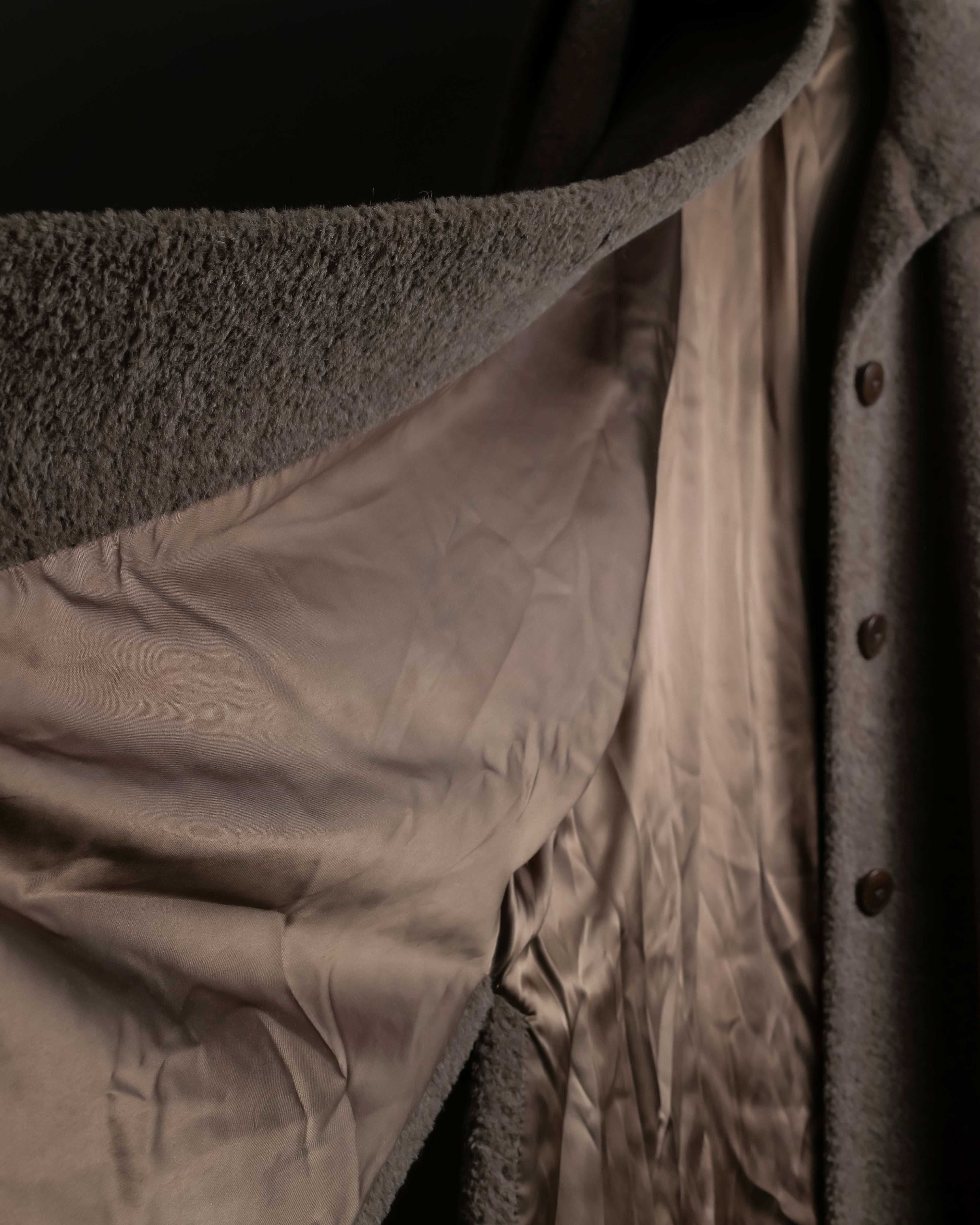 "Max Mara" Alpaca mix brown stand collar long coat