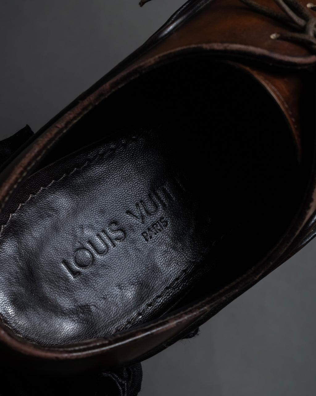 "LOUIS VUITTON" Layered panel design leather shoes