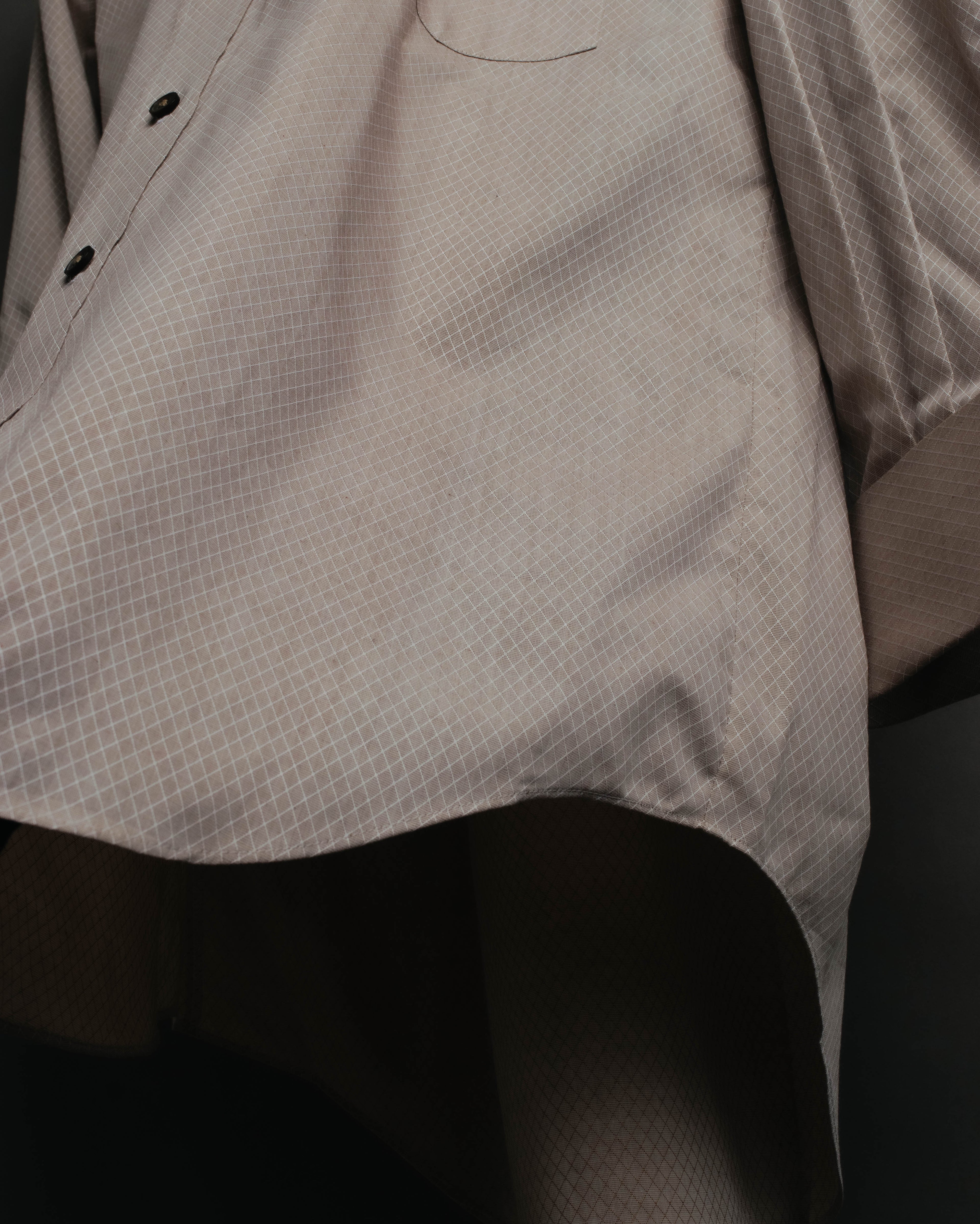 "CELINE" 80's-00's Classic diamond check long sleeve dress shirt