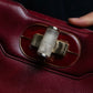 "BVLGARI" Marble motif burgundy color leather shoulder bag