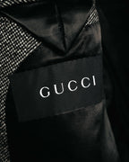 -SPECIAL- "GUCCI" 00's-10's Luxurious beaver fur-collar wool overcoat
