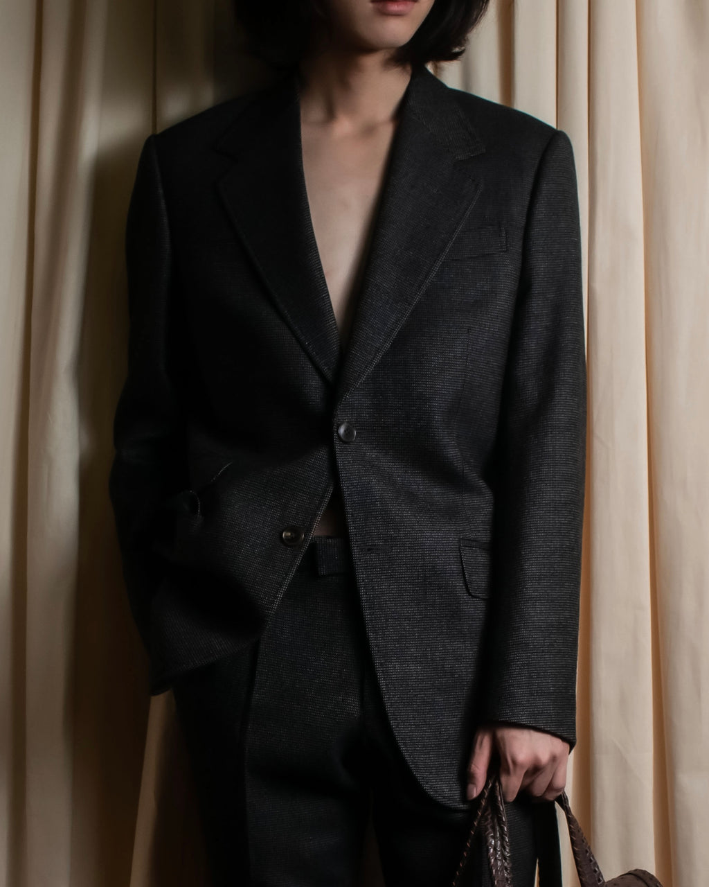 "GUCCI" 90's Tom Ford period bird eye weave set up