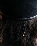 "FUMIKA UCHIDA" Leather piping design wool felt beret