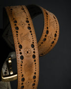 "LOUIS VUITTON" 00’s perforated monogram leather belt