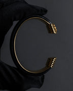 "LOEWE" Anagram logo engraved leather bangle