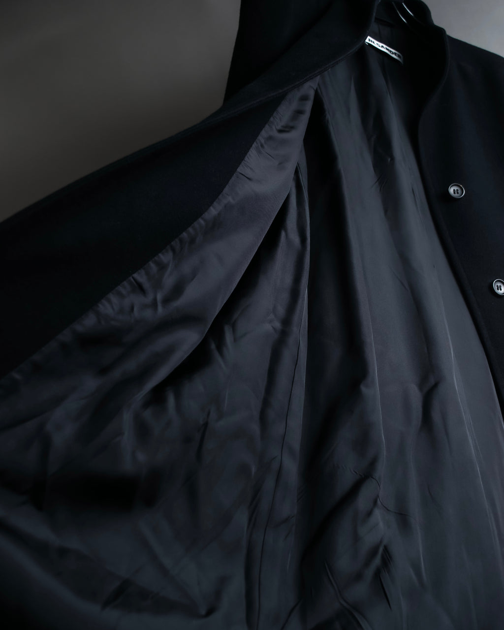"JIL SANDER" 100% cashmere straight line stand collar coat