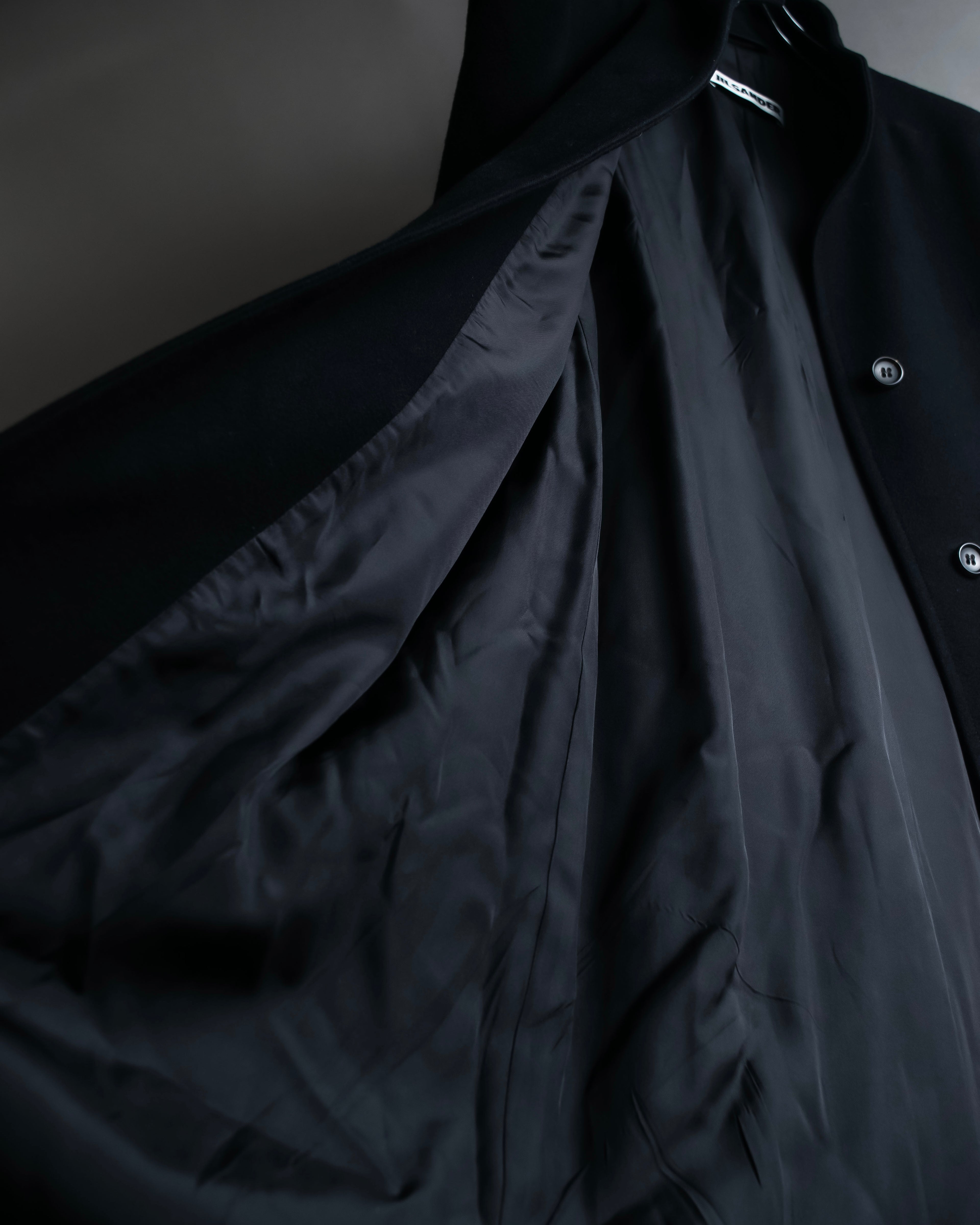 "JIL SANDER" 100% cashmere straight line stand collar coat