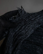 "GUCCI" Tom Ford period random pleats fringe stole