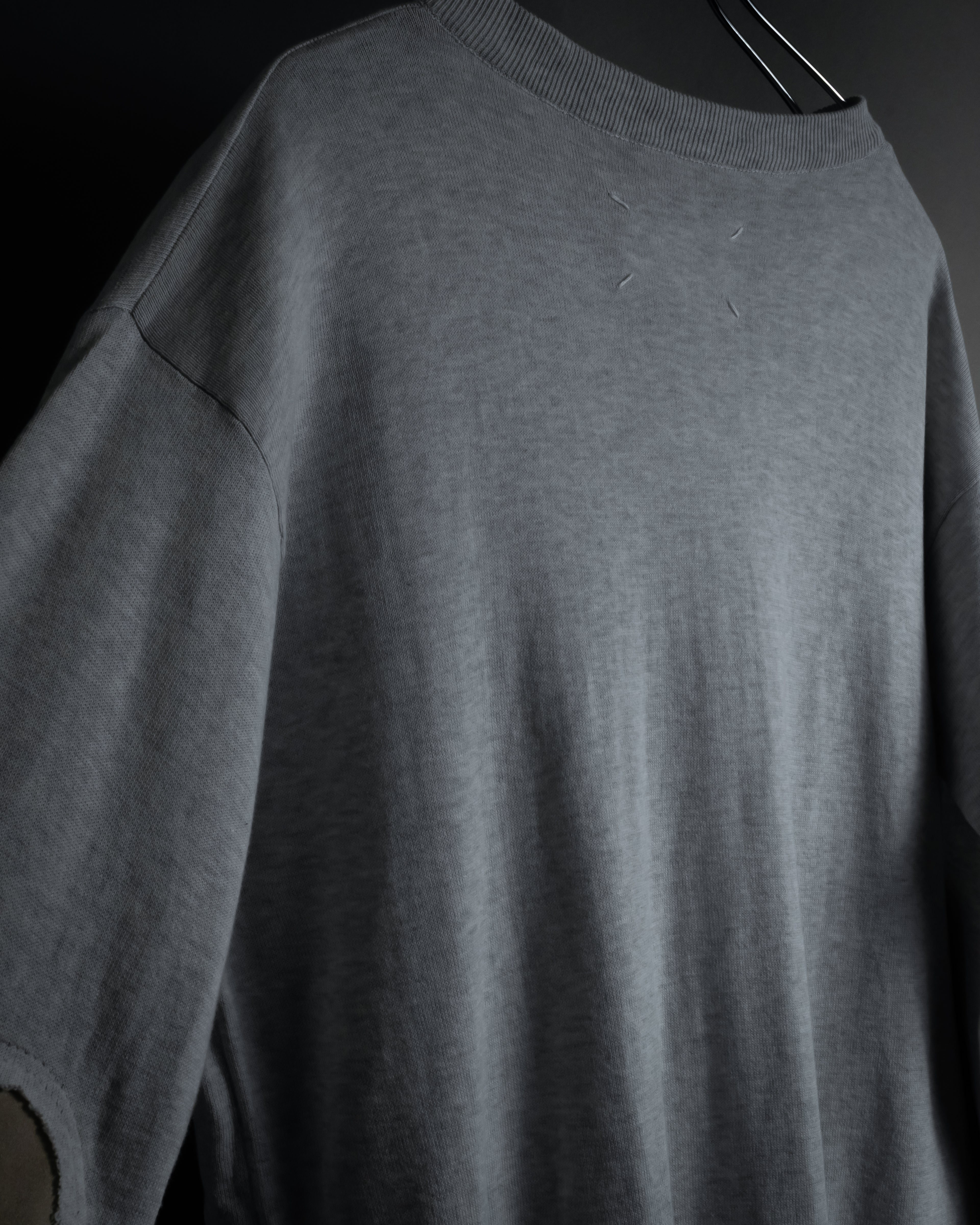 "Maison Margiela" 18SS elbow patch cotton v-neck knit