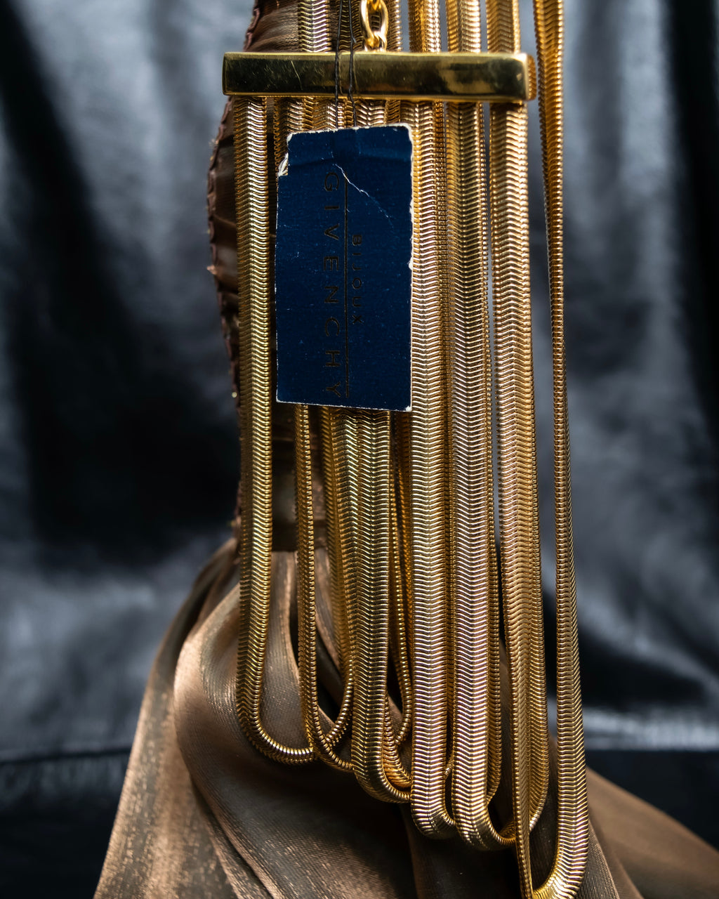 "GIVENCHY" 7 strand accordion chain choker necklace