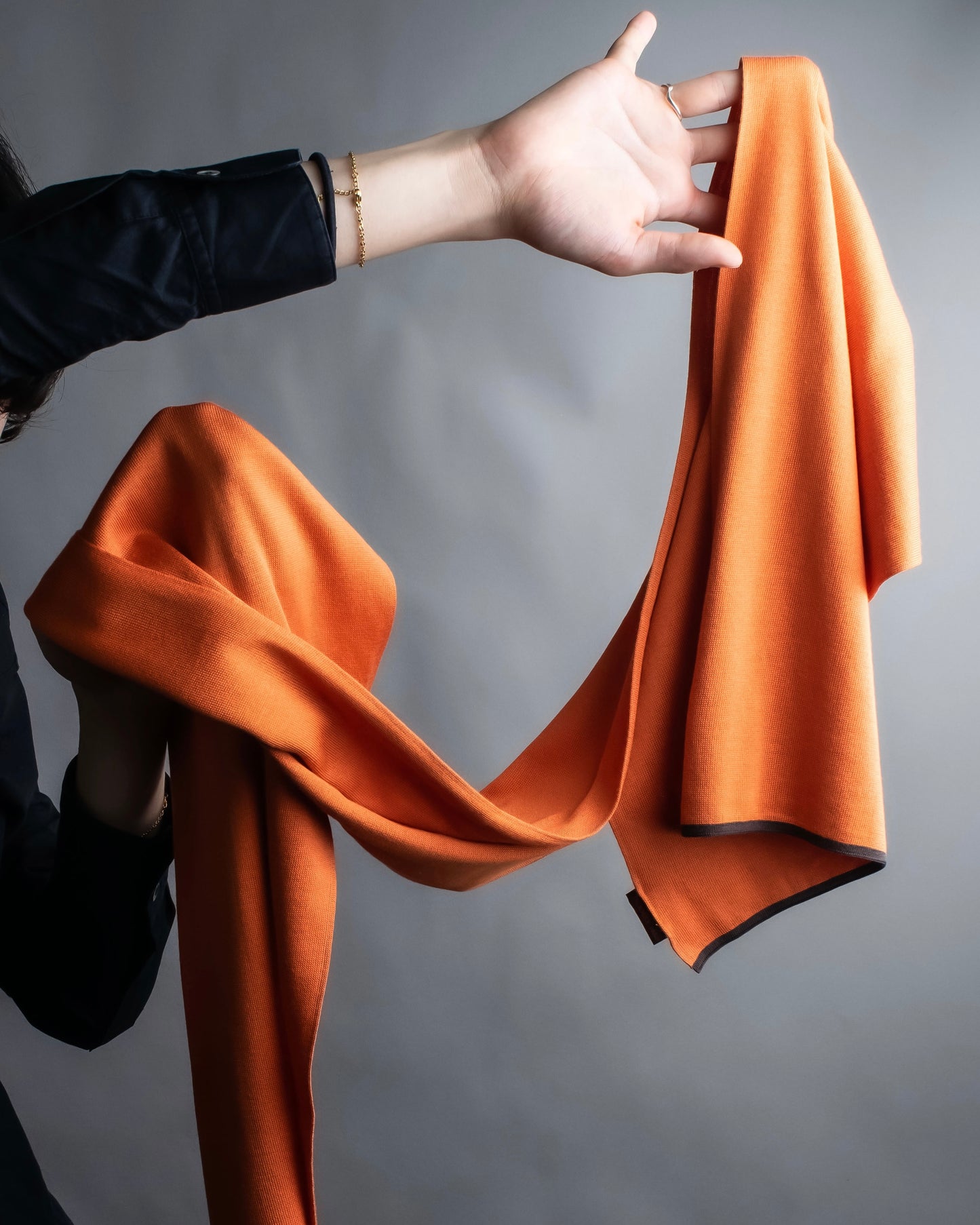 "HERMES" Hermes orange color silk stole