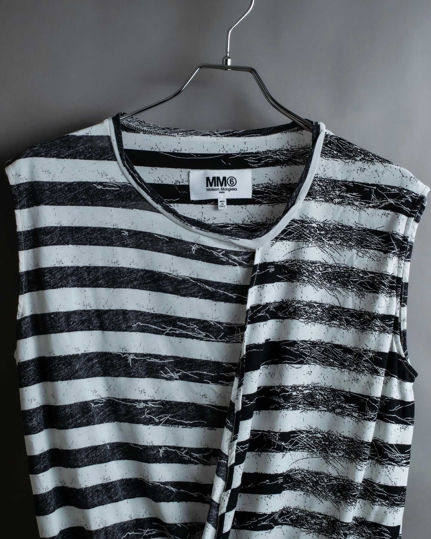 "MM6 MAISON MARGIELA" Peeling border pattern sleeveless pullover