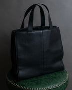 "BURBERRYS" Gold buckle design grained leather hand bag