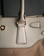 “Salvatore Ferragamo” 2010’s canvas and leather gancini tote bag