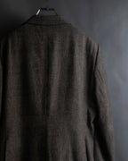 "YVES SAINT LAURENT" Glen plaid oversized wool tailored jacket