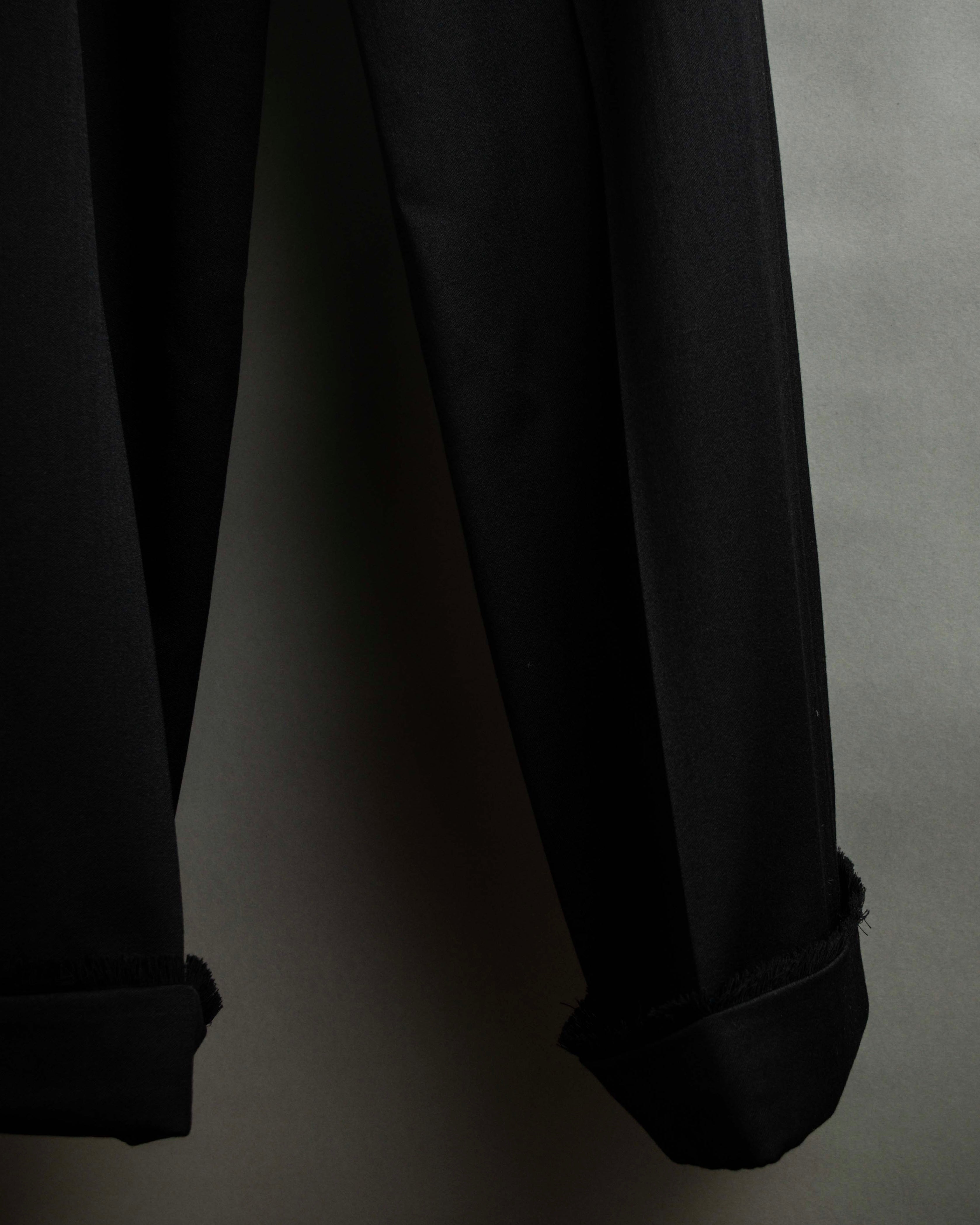 "CHANEL" Fringe design high waist straight cut slacks