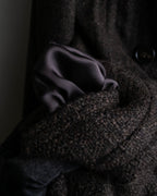 "DOLCE & GABBANA" Fringe scarf included double-breasted coat