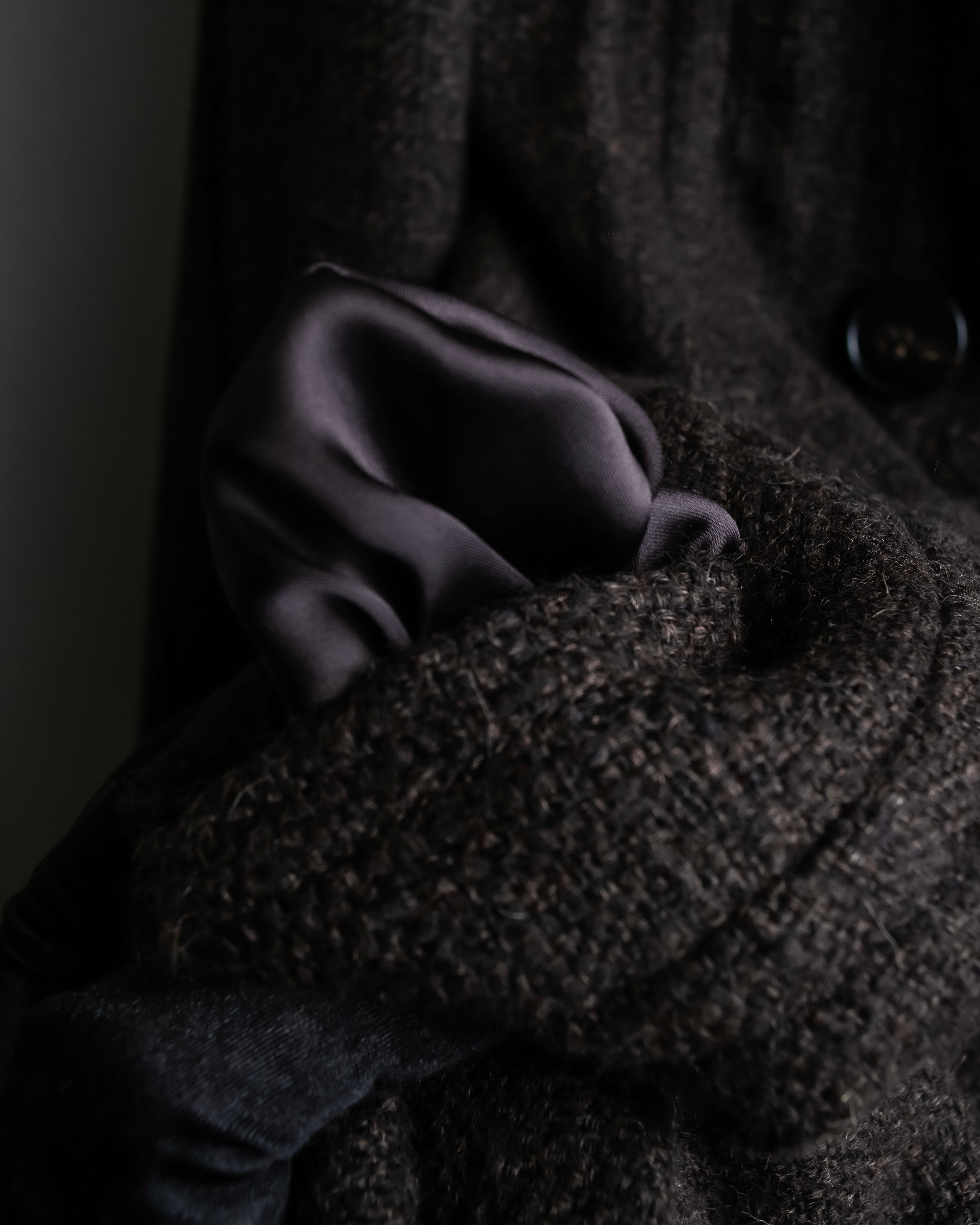 "DOLCE & GABBANA" Fringe scarf included double-breasted coat