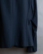 "PRADA" Short length tailored jacket & cropped skirt navy color set up