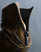 "Dior" Vintage style processing brown heel pumps