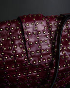 "RED VALENTINO" Flower puzzle motif stud design leather bag