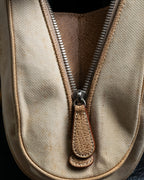 “LOEWE” Leather belted design bicolor handbag