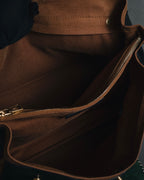 "YVES SAINT LAURENT" 2008-2012 Muse to icon clasp leather and canvas top handle bag