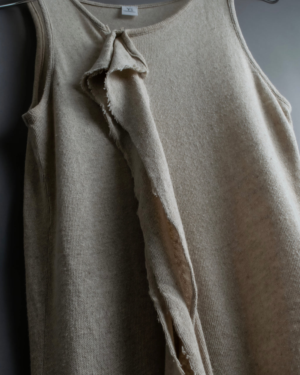 "Y's" Linen cotton mix ruffle design tank top