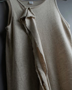 "Y's" Linen cotton mix ruffle design tank top