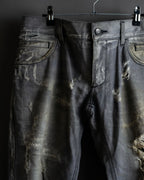 "Dolce &amp; Gabbana"Faded design gray denim pants