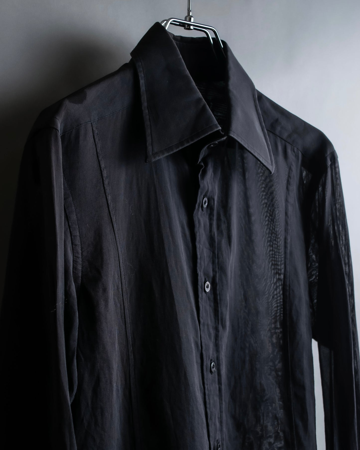 "GUCCI" See-through design cotton shirt