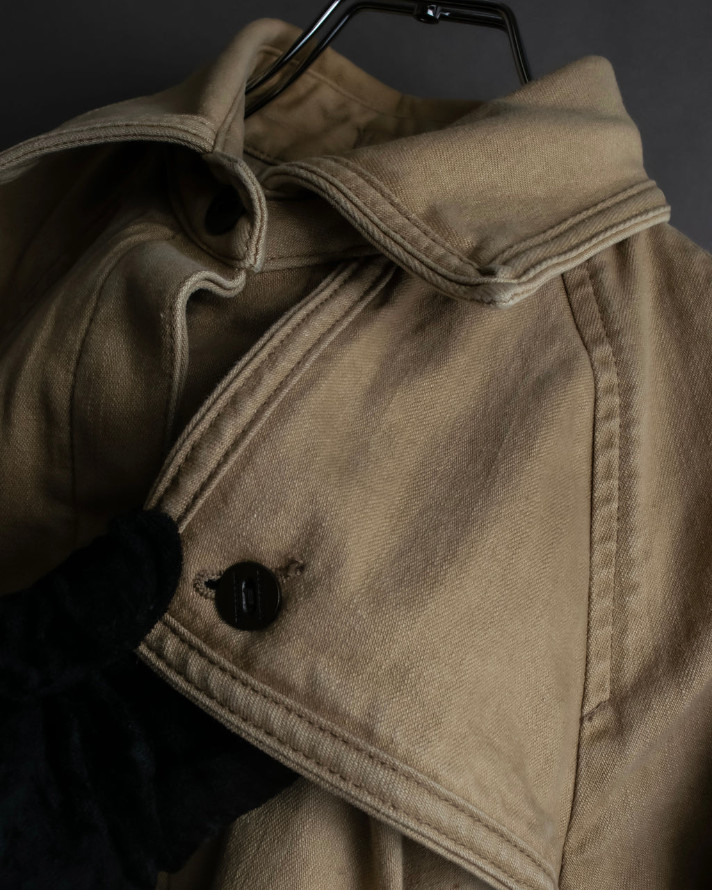 "BURBERRY" Selvedge denim trench detail jacket
