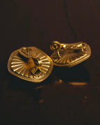 "Yves Saint Laurent" 80's-90's Sculptural black cabochon clip-on earrings