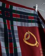 "GUCCI" Saddlery motif tartan silk scarf