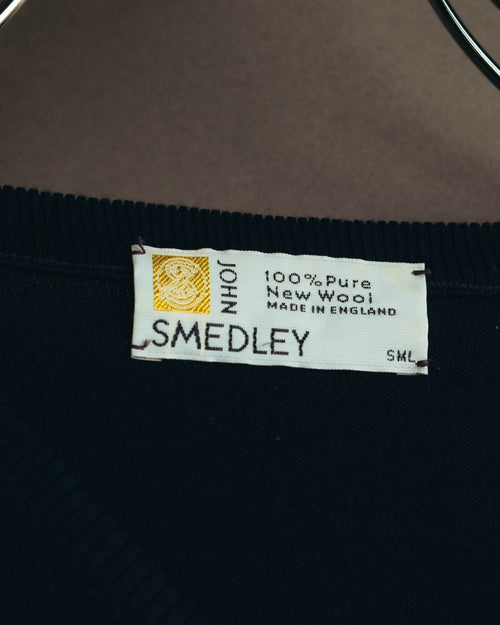 "JOHN SMEDLEY" 90's-00's Fine gauge short sleeve wool knit sweater