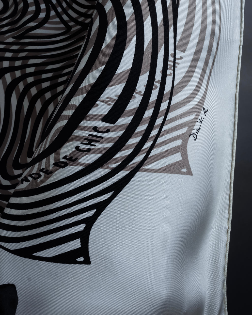 "HERMES" Zebra abstract print Carre 90 silk scarf