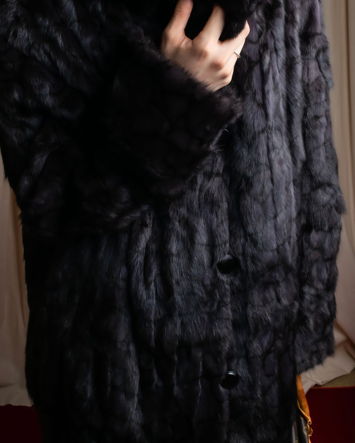 Vintage squirrel fur reversible maxi length coat