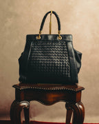 -SPECIAL- “Bottega Veneta” 00’s intrecciato braided handle oversized leather tote bag
