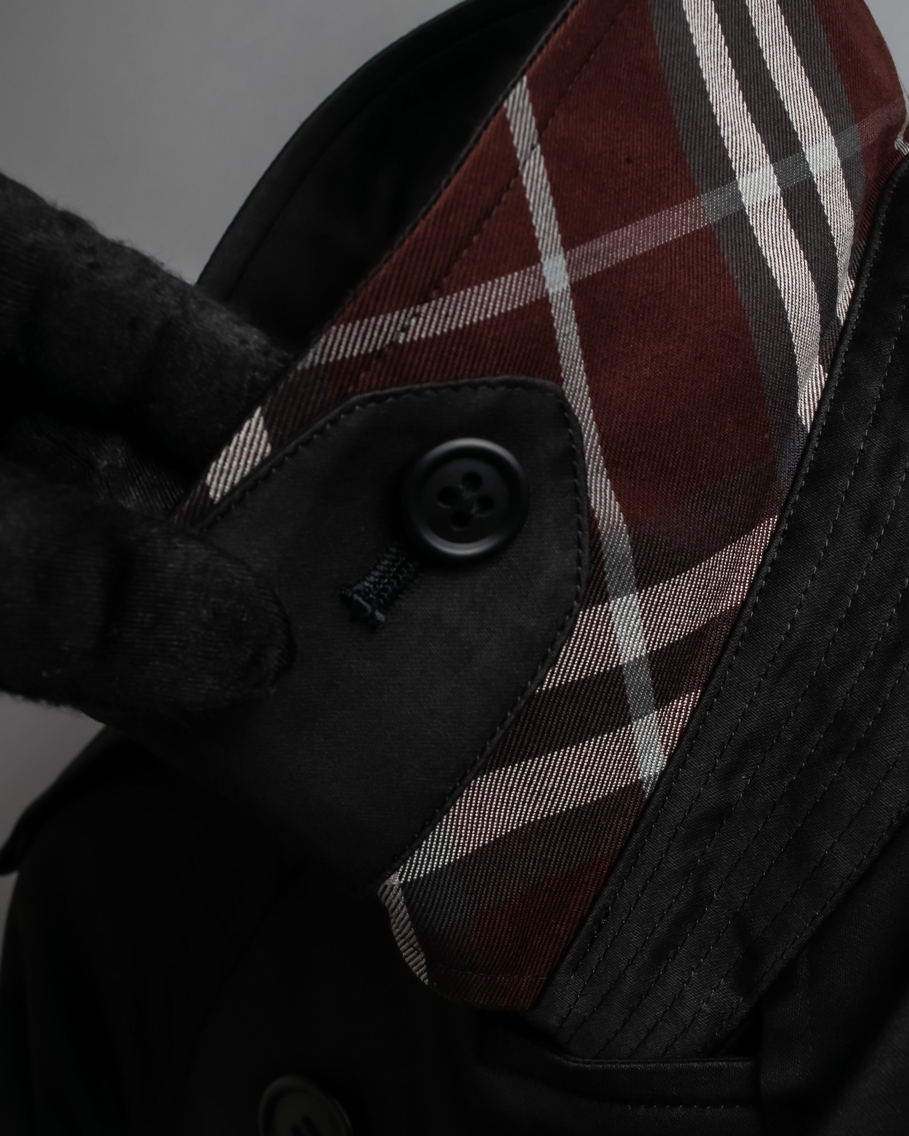 "BURBERRYS" Traditional detail double-breasted stand color trench coat