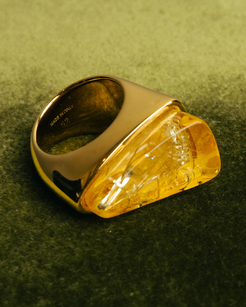 "Chloé" 2010's Amber resin statement ring